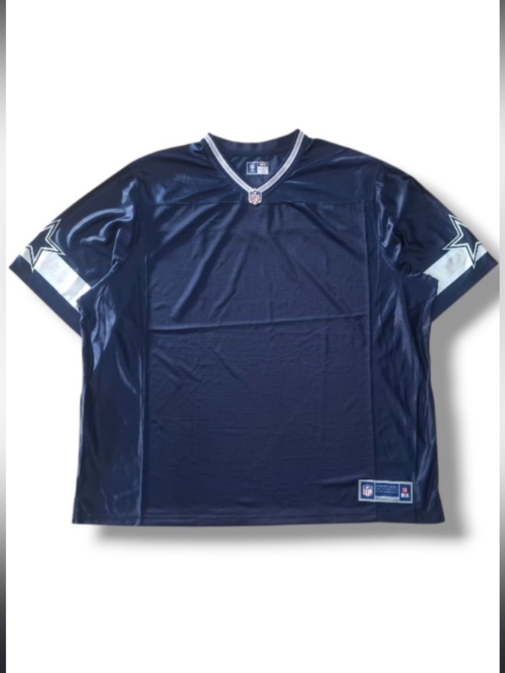 3XL NFL Navy and Silver Dallas Cowboys Football Blank Jersey